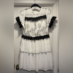 Foxiedox Black and White Lace Dress, Size M